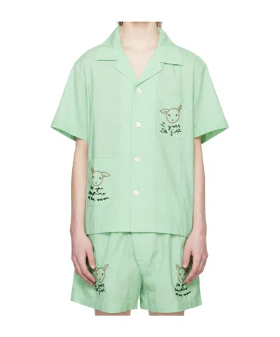 Bode Long-sleeved Shirt In Green