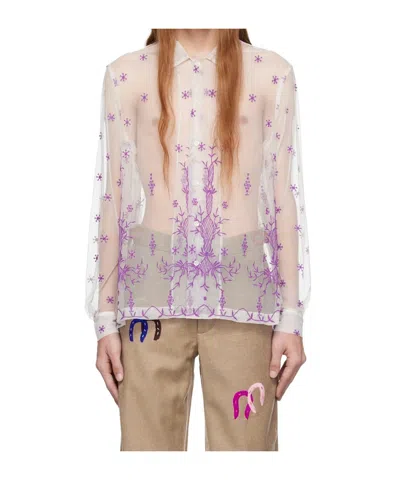 Bode Long-sleeved Shirt In Nude