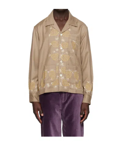 Bode Taupe Sweet Pine Shirt In Otml Oatmeal