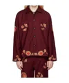 Bode Burgundy Rococo Shirt In Wine Red