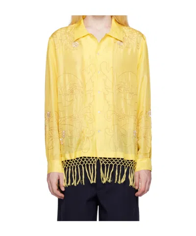 Bode Long-sleeved Shirt In Yellow