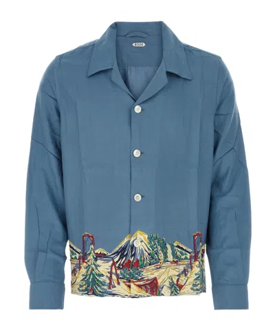 Bode Long-sleeved Shirt In Blue