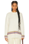 Bode Loop Edge Pullover Sweater In Cream