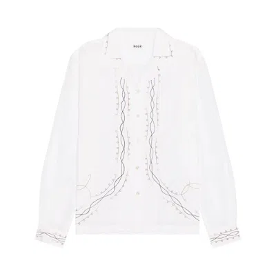 Pre-owned Bode Looped Chainstitch Long Sleeve Shirt 'white' | Men's Size M