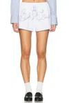 Bode White Lucky Baby Shorts In White & Blue