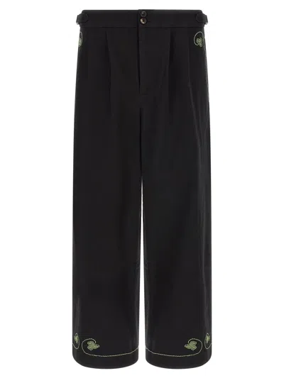Bode 'lucky Draw' Pants In Black