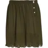 Bode Mab Button Silk Georgette Skirt In Green