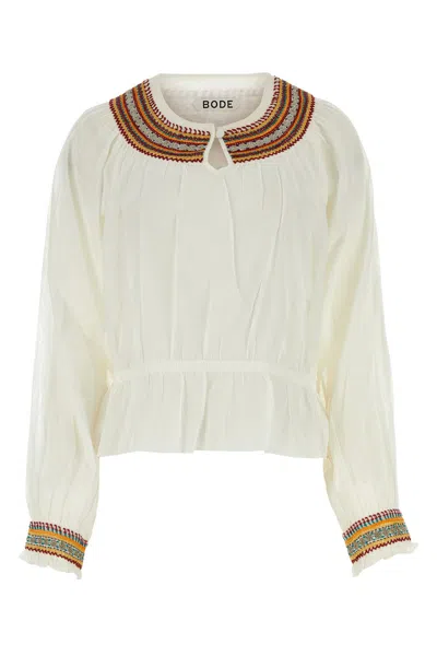BODE BODE WHITE COTTON GEORGETTE BLOUSE