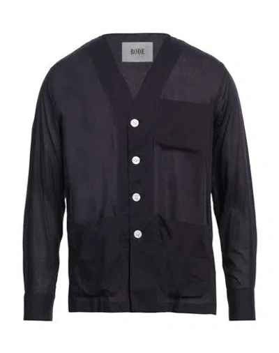 Bode Man Shirt Midnight Blue Size S/m Cotton