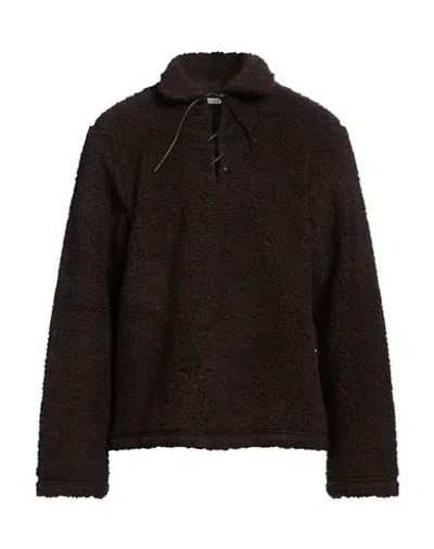 Bode Man Sweatshirt Dark Brown Size L Wool, Polyester