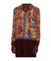 Bode Manhattan Island Long Sleeve Shirt In Brown