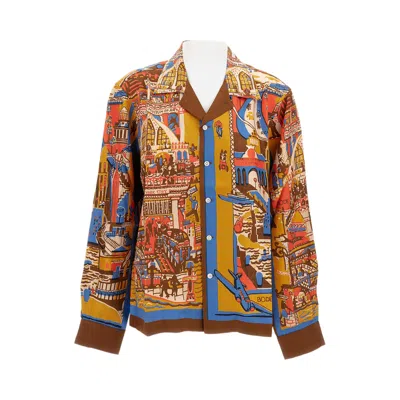 Pre-owned Bode Manhattan Island Long-sleeve Shirt 'multicolor' | Multi-color | Men's Size L
