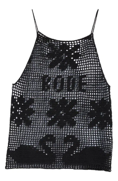 Bode Mansfield Crochet-knit Tank Top In Black