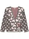 Bode Embroidered Alpaca Maple Cardigan In Black