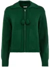 Bode Green Marion Tassel Cardigan In 绿色