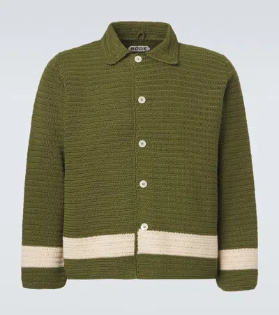 Bode Marsh Crochet Cotton Shirt In Green