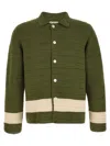 Bode Green Crochet Marsh Shirt In Multi