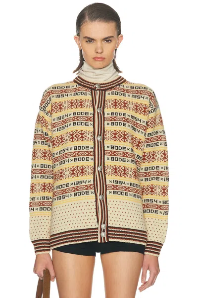 Bode Marzipan Cardigan In Multi