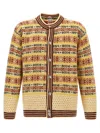 Bode Marzipan Wool Cardigan In Multi