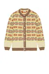 Bode Marzipan Fair Isle Wool Cardigan In Yellow