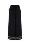 Bode Mathilde Wide-leg Viscose Pants In Black