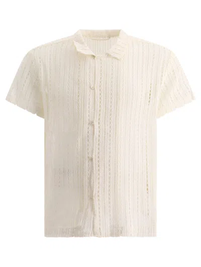 Bode Meandering Lace Shirts In White
