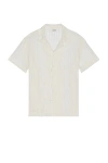Bode Meandering Lace Short Sleeve Shirt In Natural
