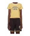Bode Medalist Embroidered Stripe T-shirt In Yellow