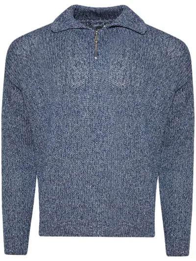 Bode Mélange Polo Shirt In Blue