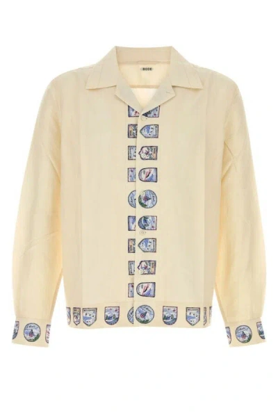 Bode Men Cream Cotton Blend Ski Season Shirt In Yellow