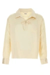 Bode Cream Satin Maze Blouse In Yellow