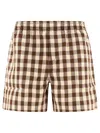 Bode Gilbert Check Shorts In Brown
