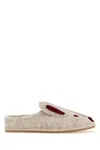 Bode Men Grey Fabric Rabbit Slippers In Gray