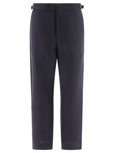 Bode Men's Linen Tailored Trousers In Blue