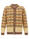 Bode Marzipan Wool Cardigan In Yellow