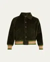 Bode Mens Green Multi Peerie Banbury Corduroy-texture Regular-fit Cotton Jacket In Green Multi