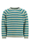 Bode Striped Wool Pullover Sweater In Green