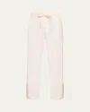 Bode Men's Terry Baseball Stripe Pajama Pants In White Multi
