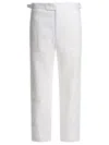 Bode Crochet-insert Linen Trousers In White