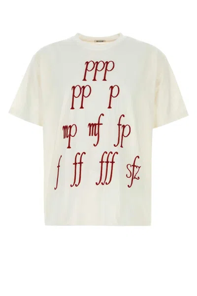 BODE BODE MEN WHITE COTTON OVERSIZE COMPOSER T-SHIRT