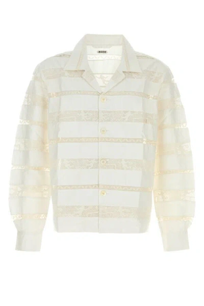 Bode White Poplin Shirt In Neutral