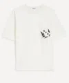 Bode Beaded Leaf Embellished Printed Cotton-jersey T-shirt In White