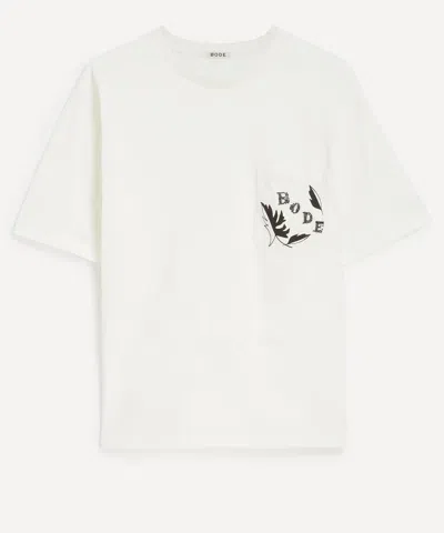 BODE BODE MENS BEADED POCKET LEAF T-SHIRT