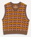 Bode Mens Braken Fair Isle Cotton-knit Vest