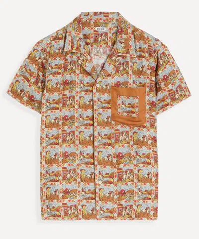 Bode Mens Cowboy Comic Short-sleeve Shirt In Multi