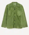 Bode Suede Shirt Jacket In Green