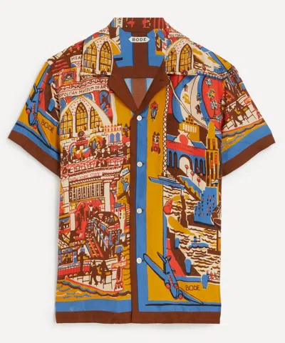BODE BODE MENS MANHATTAN ISLAND SILK SHORT-SLEEVE SHIRT