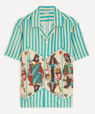 Bode Mens Royals Silk Short-sleeve Shirt In Multi