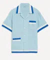 Bode Seedling Stripe Linen Camp Shirt