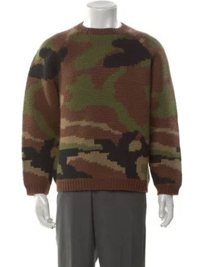 Pre-owned Bode Merino Wool Camouflage Print Sweatshirt In Brown